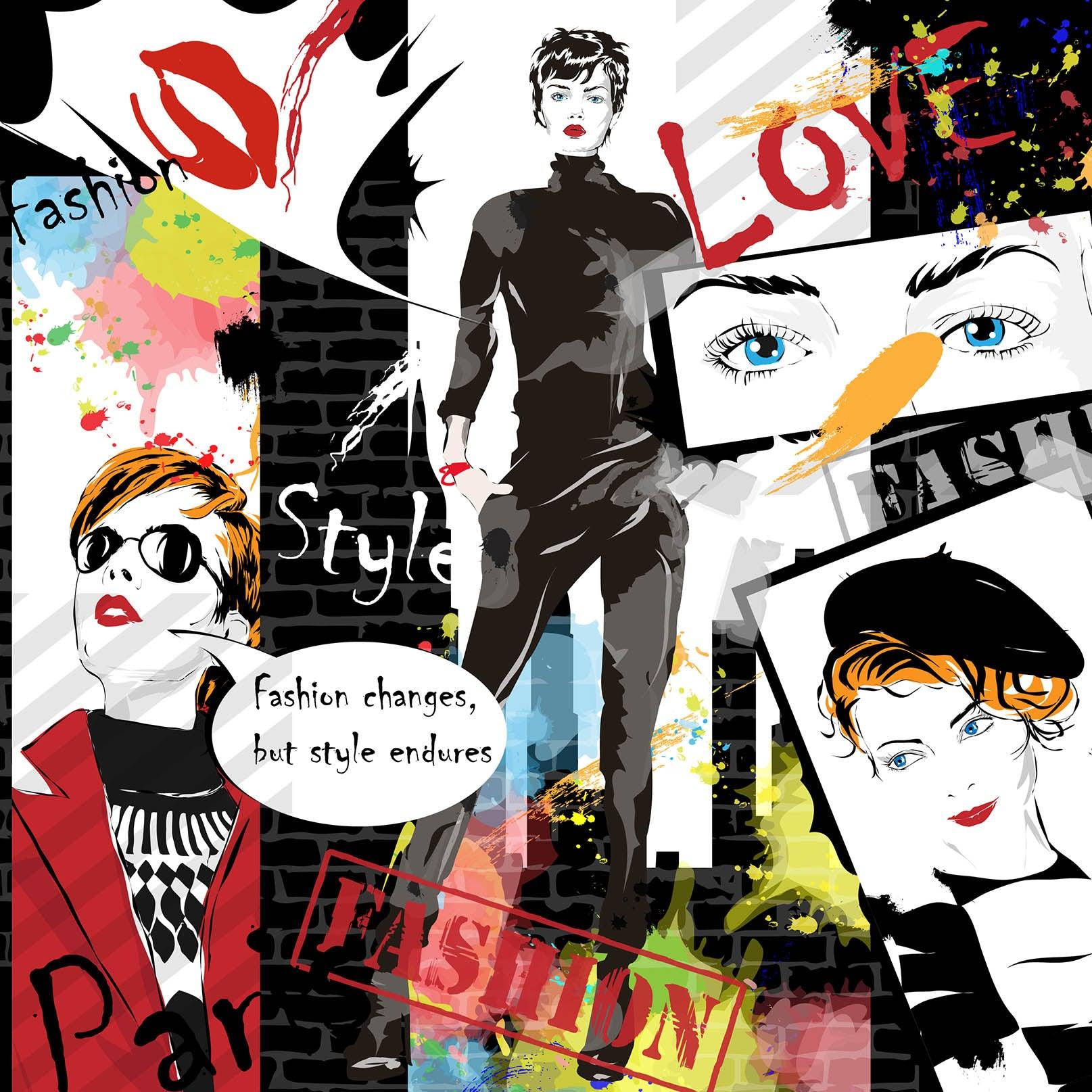 3D Black Graffiti Fashion Woman Female Beauty Quilt Cover Set Bedding Set Pillowcases 34- Jess Art Decoration