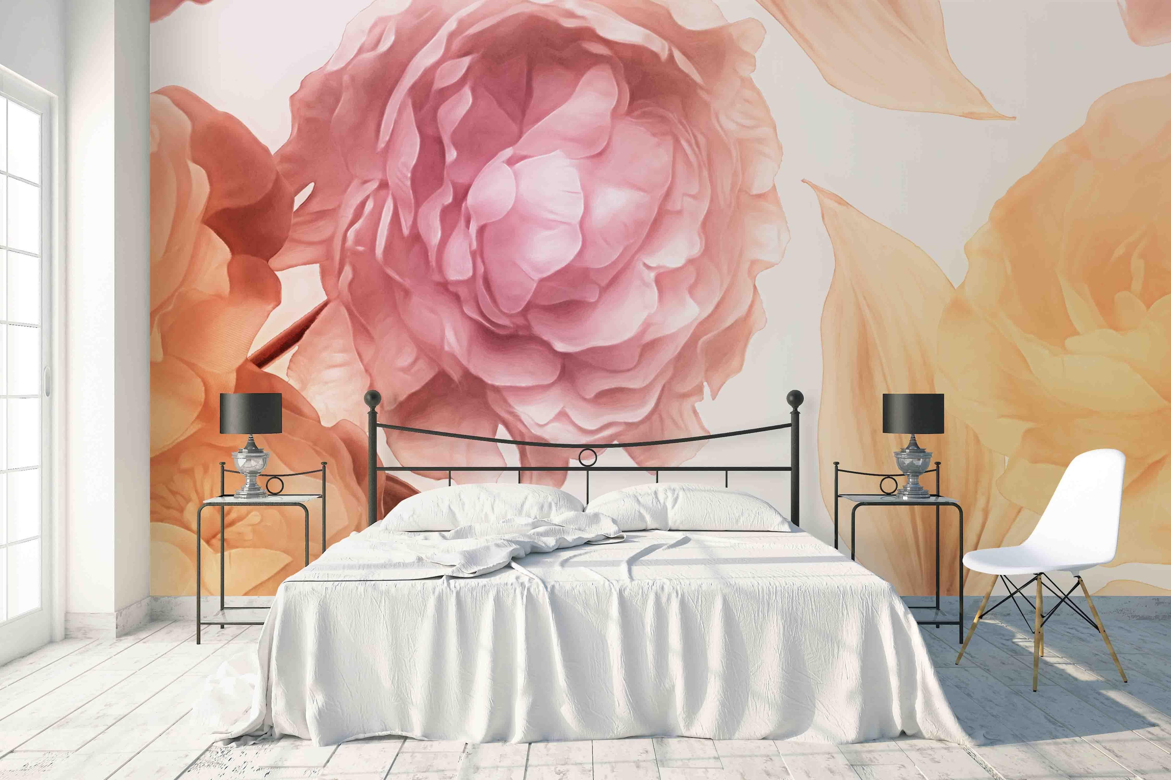3D Pink Peony Flower Background Wall Mural Wallpaper   8- Jess Art Decoration