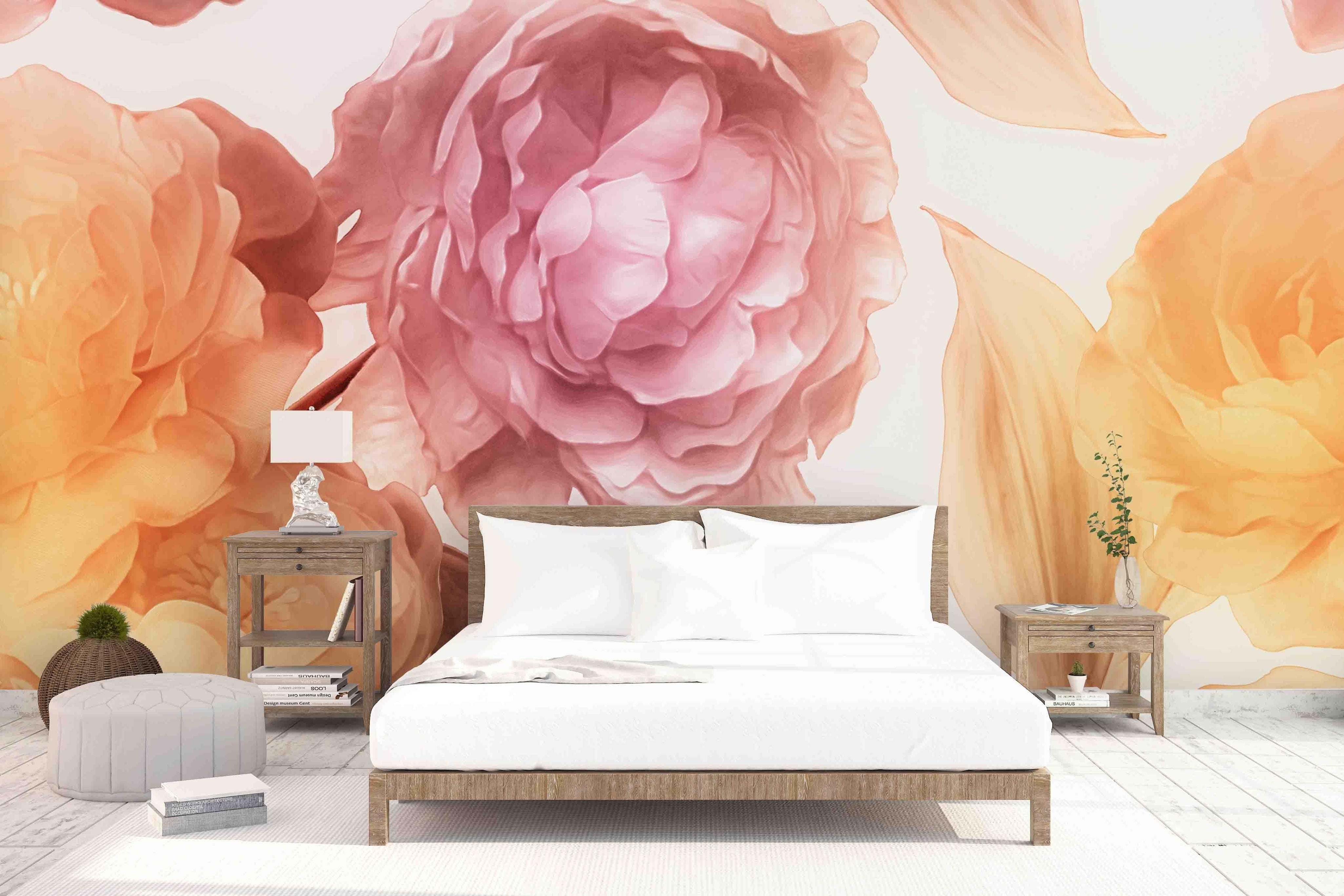 3D Pink Peony Flower Background Wall Mural Wallpaper   8- Jess Art Decoration