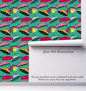 3D Umbrella Green Wall Mural Wallpaper 76- Jess Art Decoration