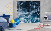 3D Blue Sea Water Curtains and Drapes LQH A702- Jess Art Decoration