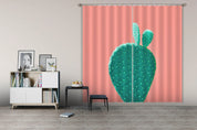 3D Cactus Pink Curtains and Drapes LQH A850- Jess Art Decoration
