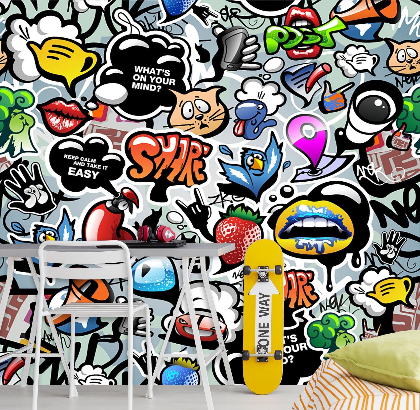 3D trumpet strawberry 122 wall murals- Jess Art Decoration