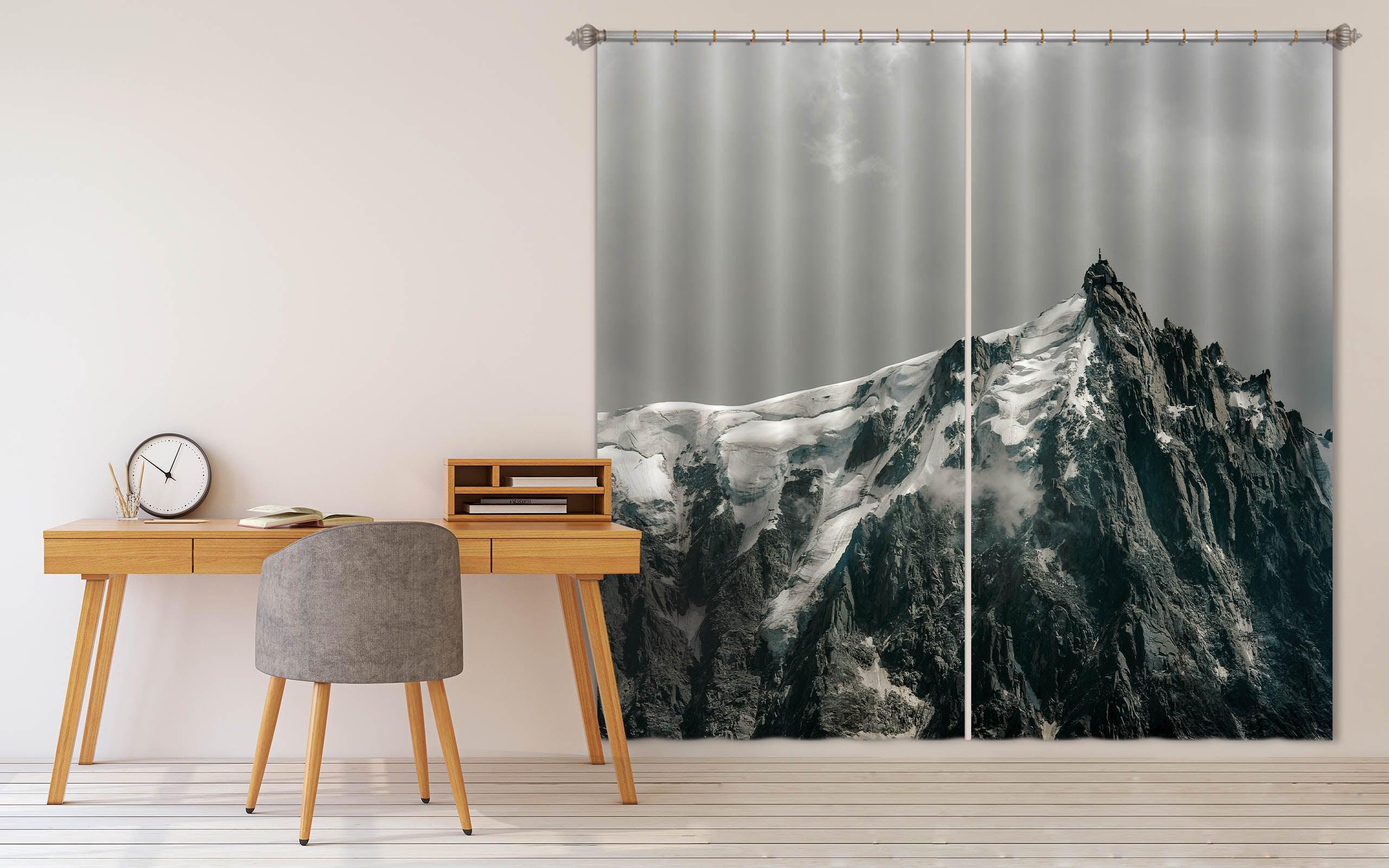 3D Snow Mountain Sky Scenery Curtains and Drapes LQH A747- Jess Art Decoration