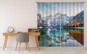 3D Snow Mountain Lake Forest Curtains and Drapes LQH A759- Jess Art Decoration