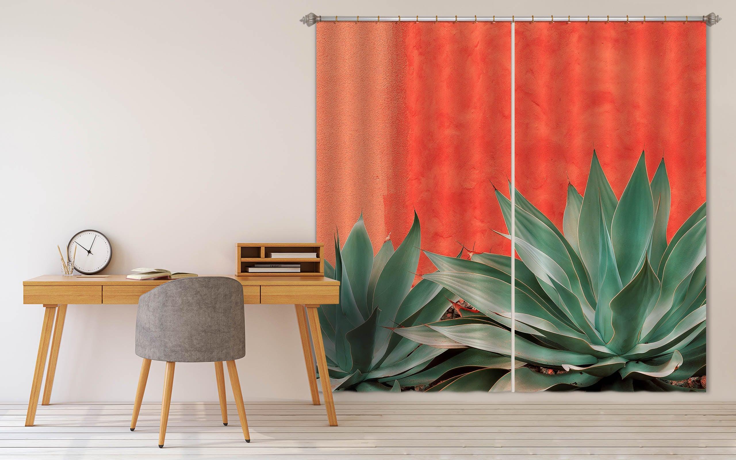 3D Plant Orange Curtains and Drapes LQH A864- Jess Art Decoration