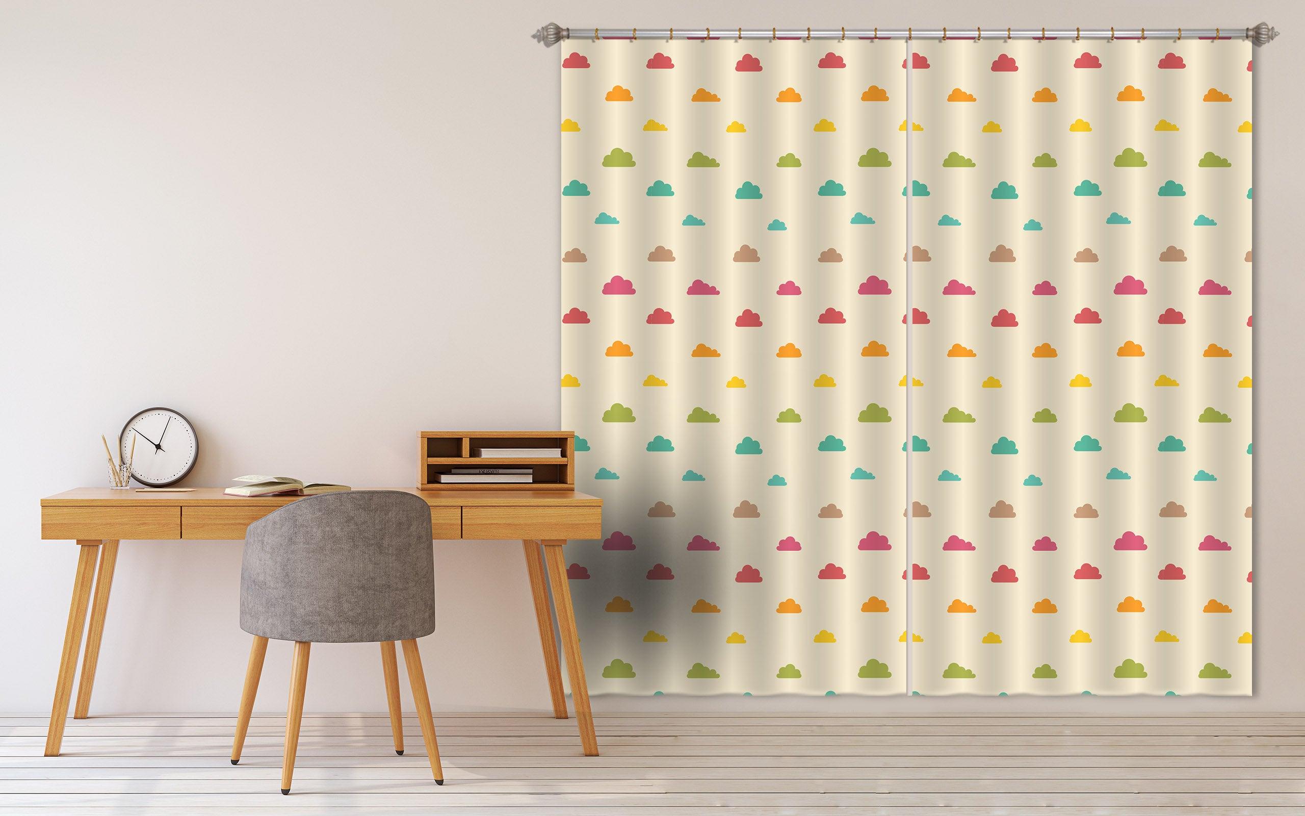 3D Abstract Cloud Pattern Curtains and Drapes 28- Jess Art Decoration