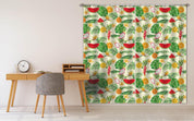 3D Green Tropical Leaves Color Fruits Watermelon Orange  Pitaya Curtains and Drapes 195- Jess Art Decoration