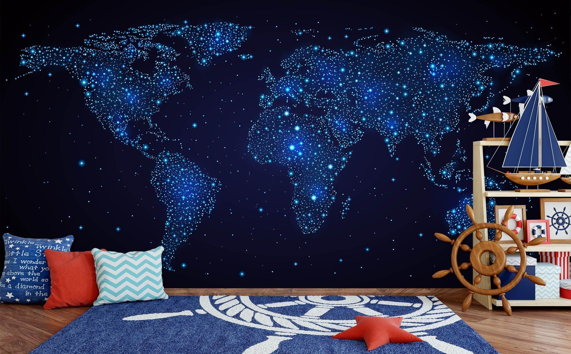 3D blue constellation 130 wall murals- Jess Art Decoration