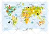 3D  Color World Map Cartoon  Wall Mural Wallpaper 22- Jess Art Decoration