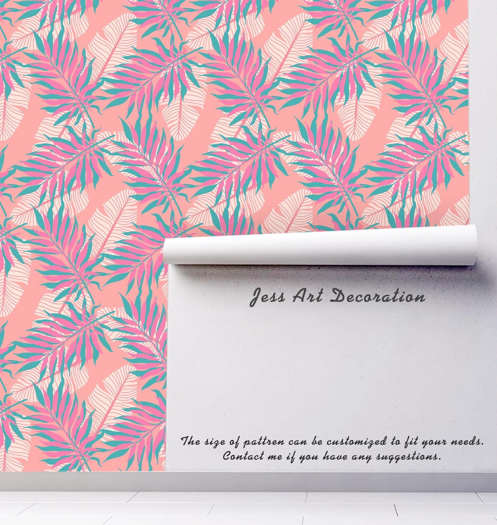 3D Pink Leaves Wall Mural Wallpaper 130- Jess Art Decoration