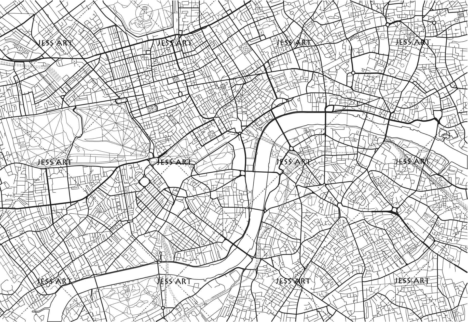 3D City Traffic Map Wall Mural Wallpaper LQH 15- Jess Art Decoration