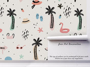 3D Cartoon Coconut Tree Wall Mural Wallpaper 57- Jess Art Decoration