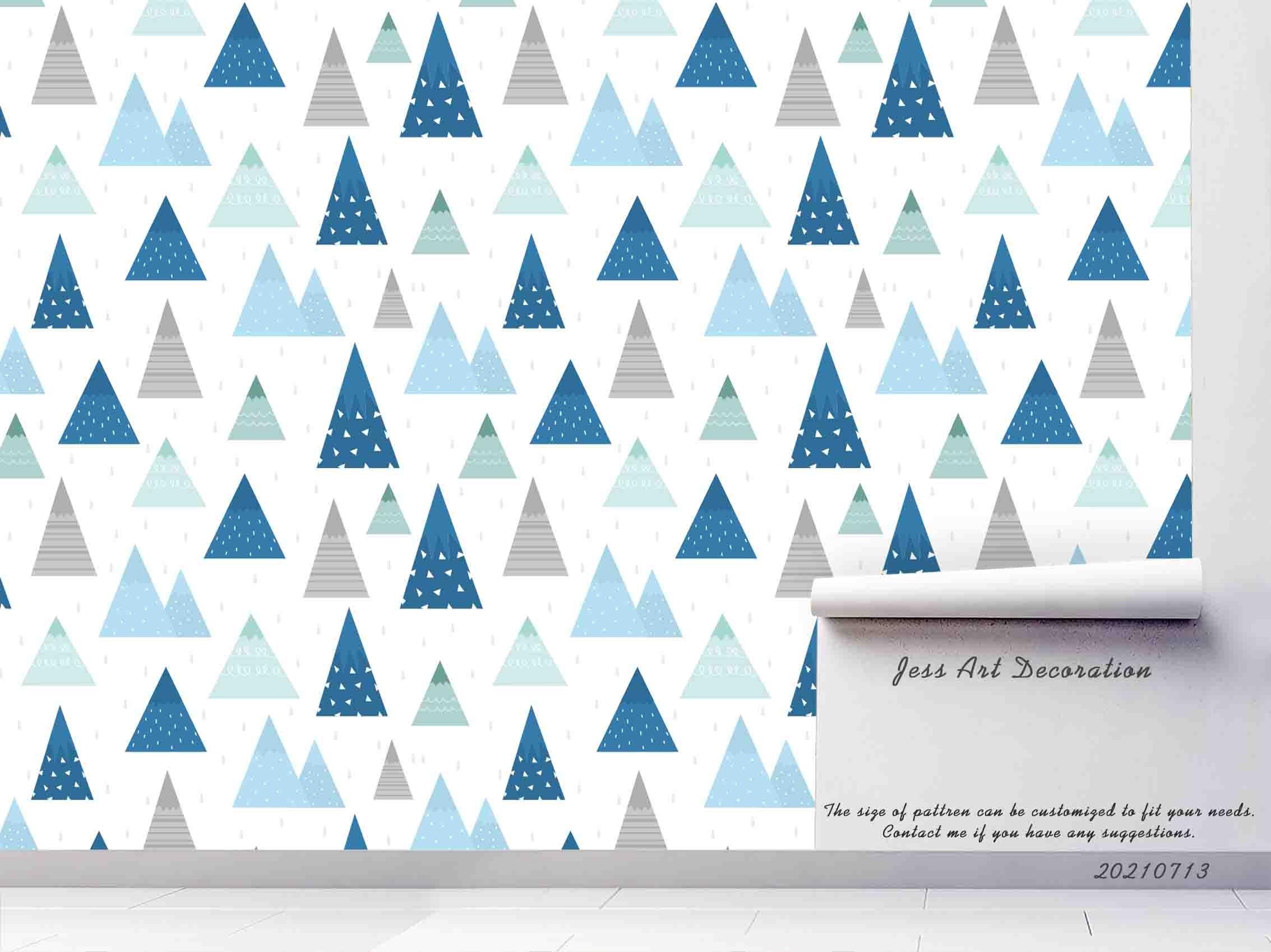 3D Hand Drawn Triangle Forest Tree Wall Mural Wallpaper LQH 177- Jess Art Decoration