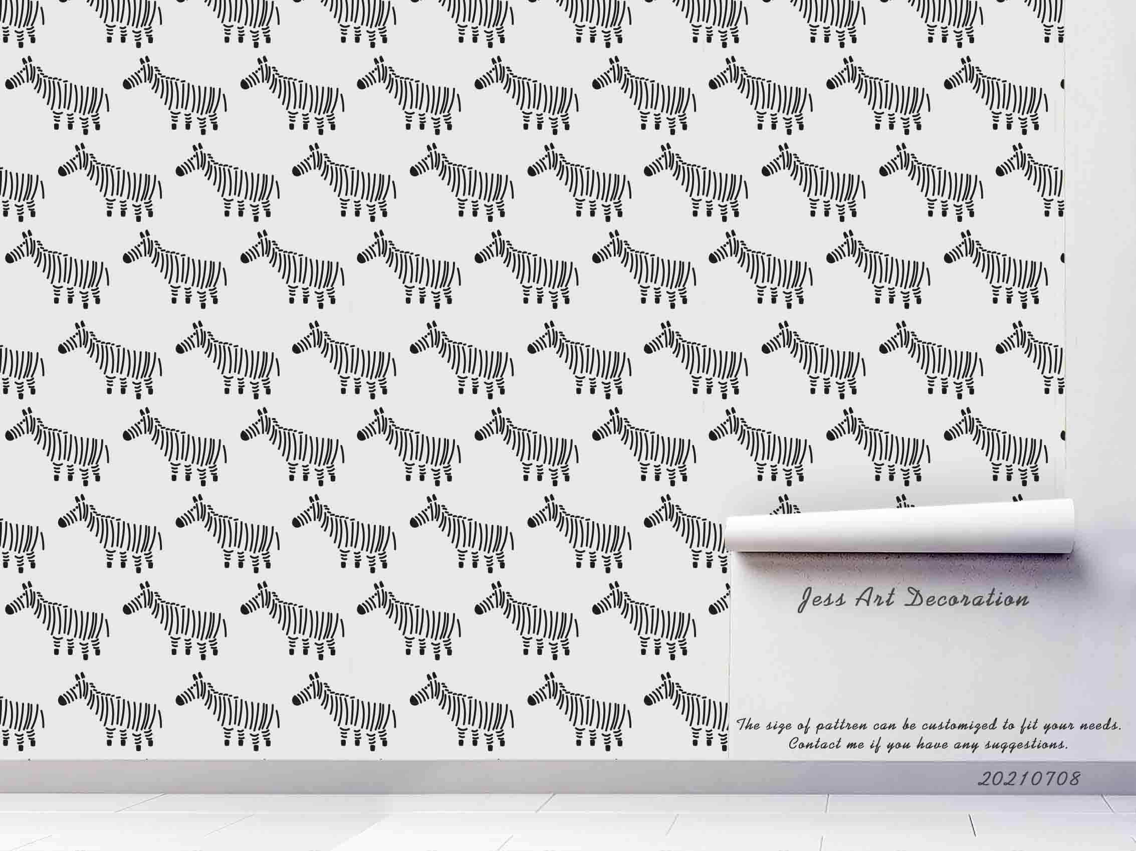 3D Hand Drawn Animal Zebra Wall Mural Wallpaper LQH 37- Jess Art Decoration