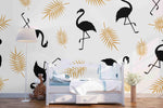 3D Black White Flamingo Pattern Wall Mural Wallpaper   27- Jess Art Decoration