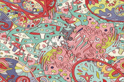 3D Abstract Colourful Graffiti Art Mushroom Wall Mural Wallpaper ZY D50- Jess Art Decoration