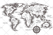 3D Hand Drawn World Map Wall Mural Wallpaper WJ 9462- Jess Art Decoration