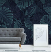 3D black plant leaf stripe wall mural  Wallpaper 32- Jess Art Decoration
