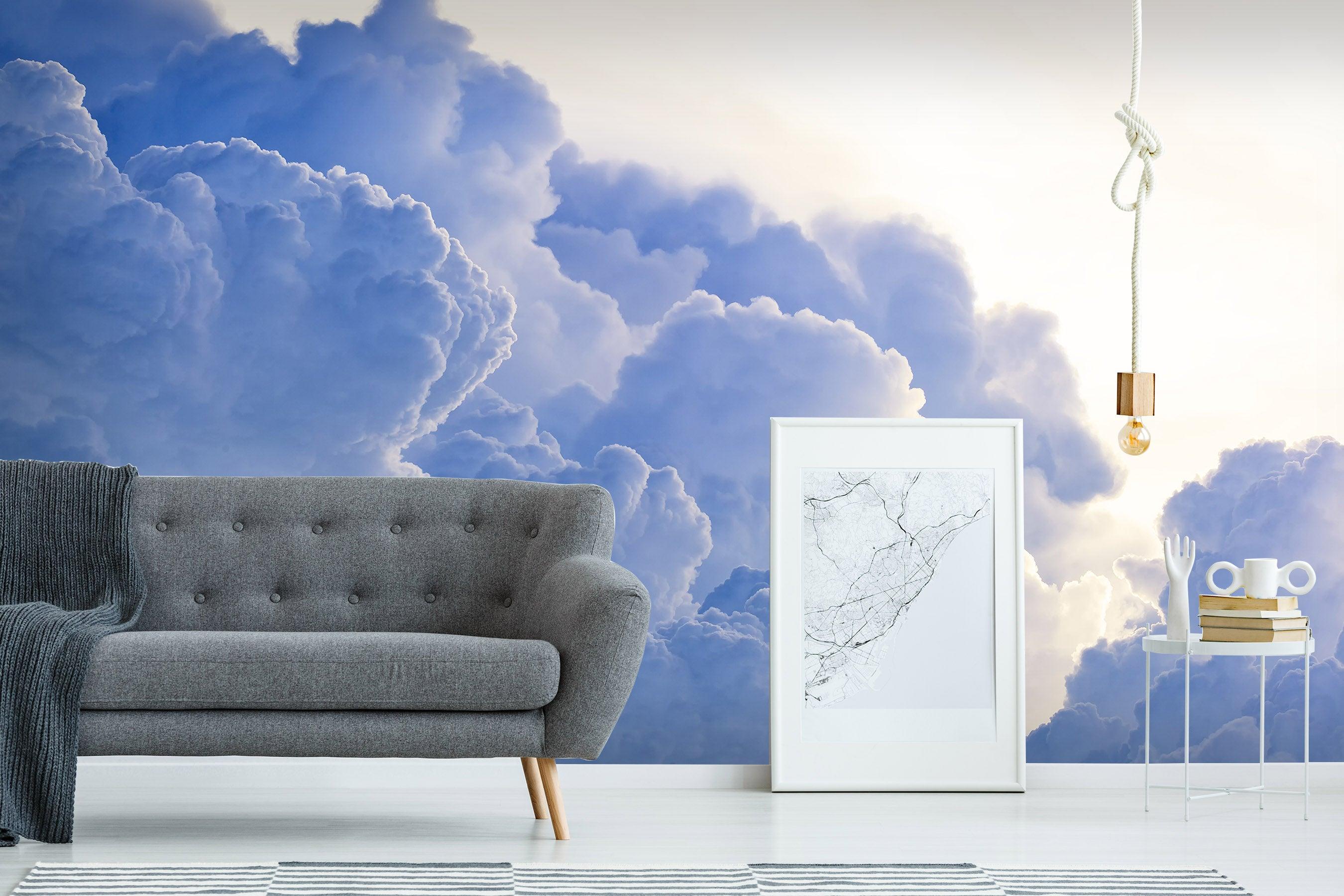 3D blue cloud wall mural wallpaper 35- Jess Art Decoration