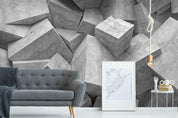 3D black white solid geometry wall mural  Wallpaper 32- Jess Art Decoration