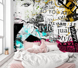 3D Graffiti Beauty Letters Wall Mural 253- Jess Art Decoration