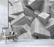 3D black white solid geometry wall mural  Wallpaper 32- Jess Art Decoration