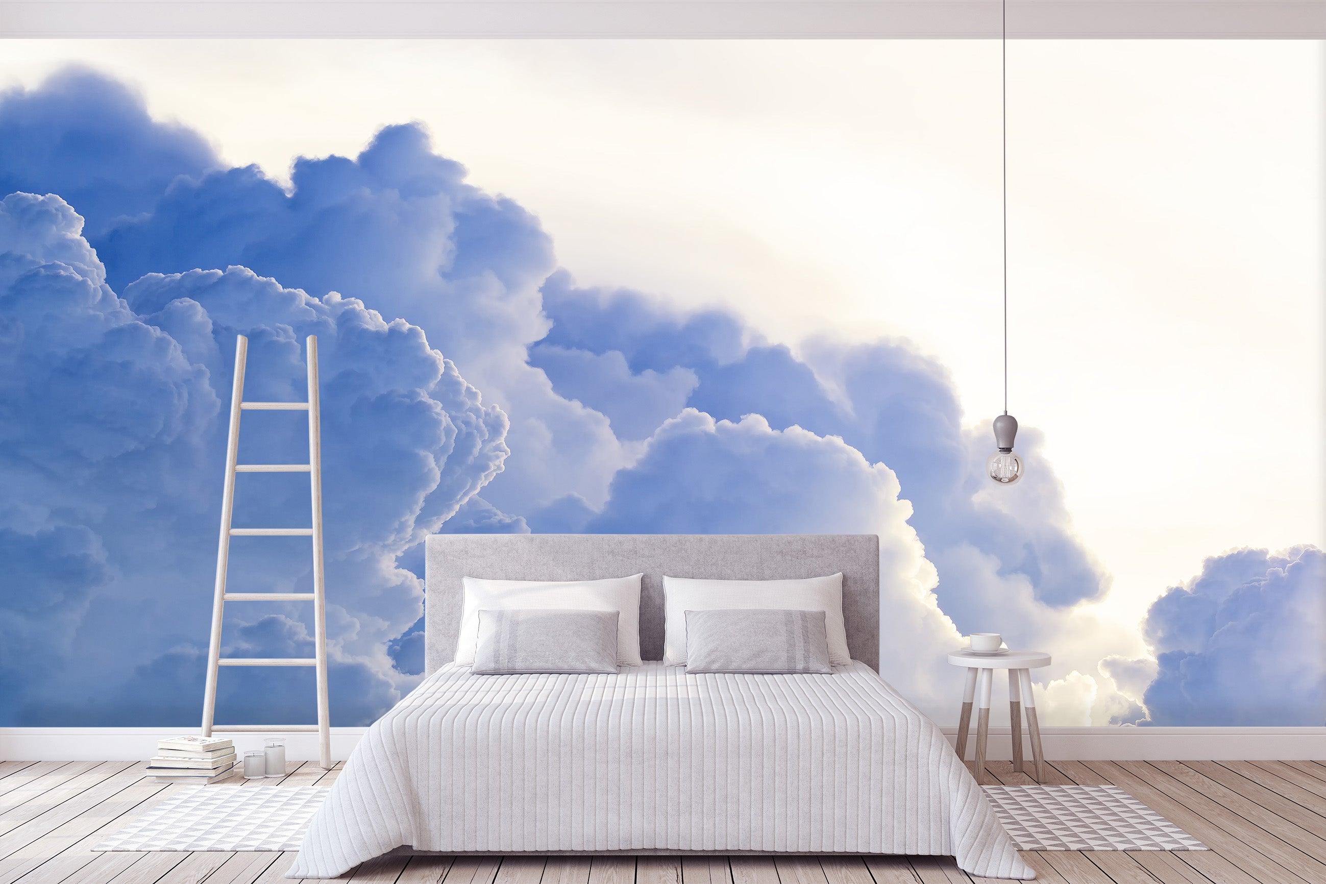 3D blue cloud wall mural wallpaper 35- Jess Art Decoration