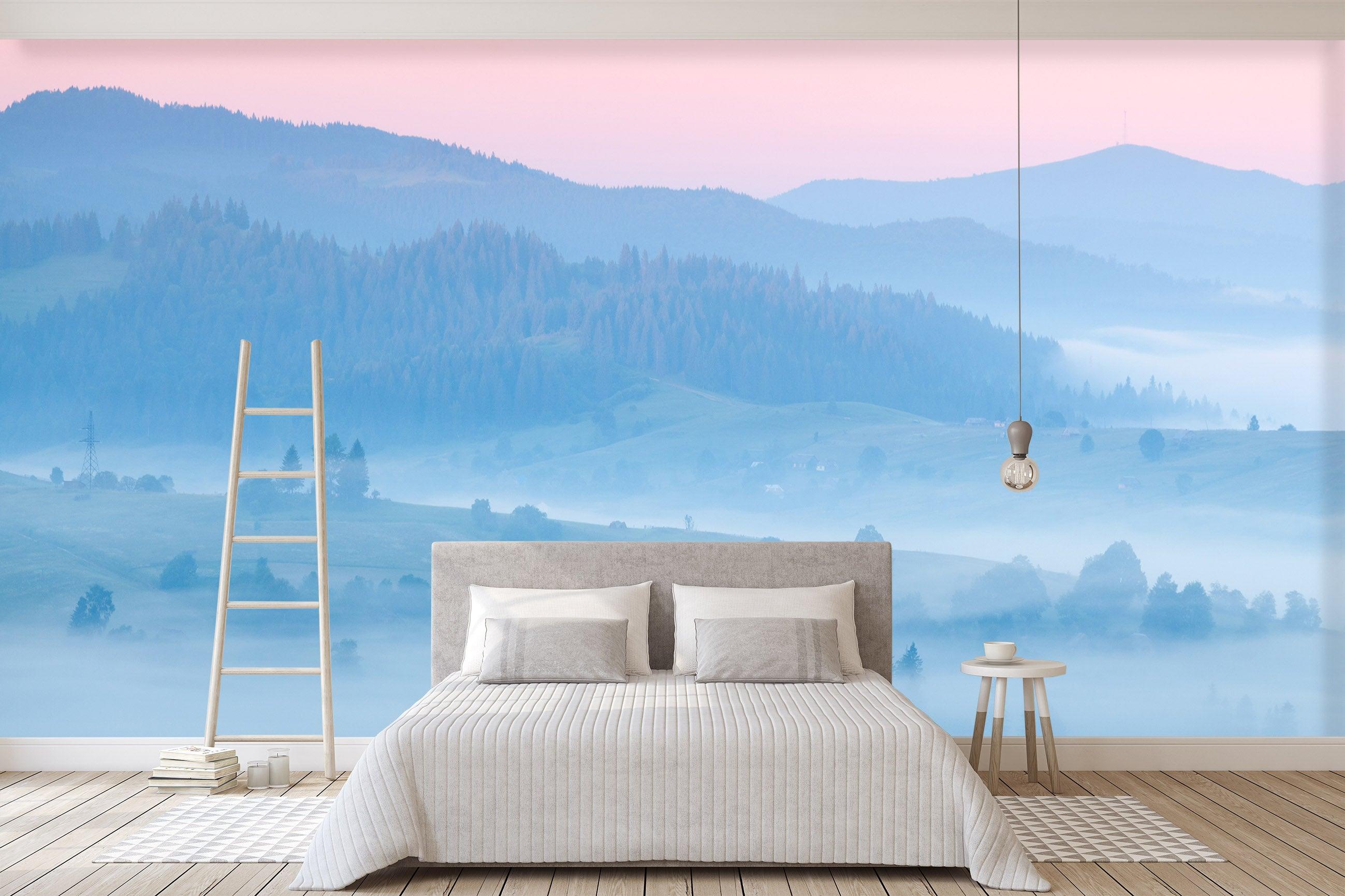 3D blue hills wall mural  Wallpaper 12- Jess Art Decoration