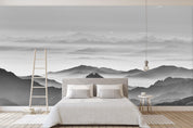 3D black white mountain scenery wall mural wallpaper 33- Jess Art Decoration