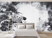3D black white abstract painting zebra wall mural wallpaper 32- Jess Art Decoration