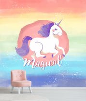 3D color cartoon unicorn wall mural  Wallpaper 48- Jess Art Decoration