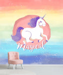 3D color cartoon unicorn wall mural  Wallpaper 48- Jess Art Decoration