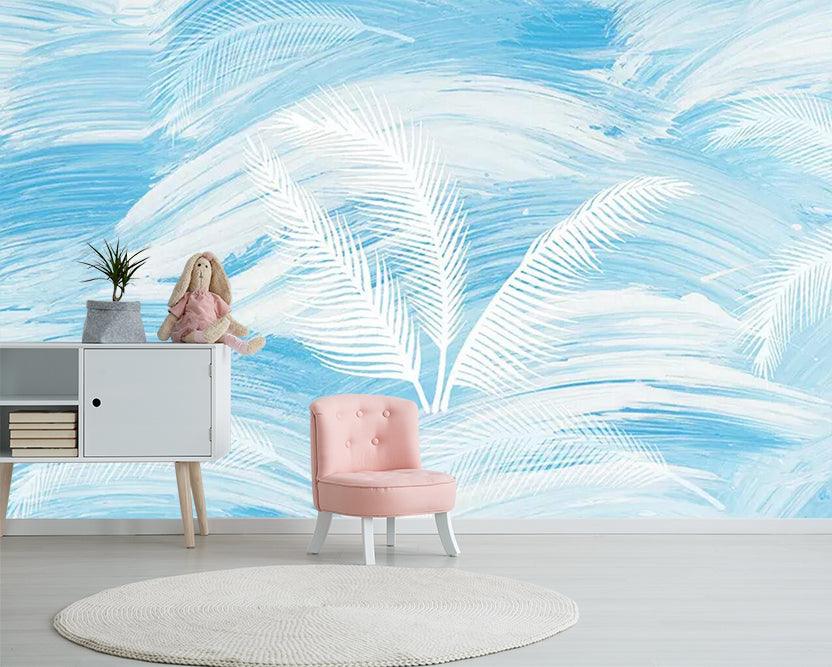 3D white feathers wall mural wallpaper 457- Jess Art Decoration