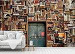 3D retro bookshelf wall mural wallpaper 6- Jess Art Decoration