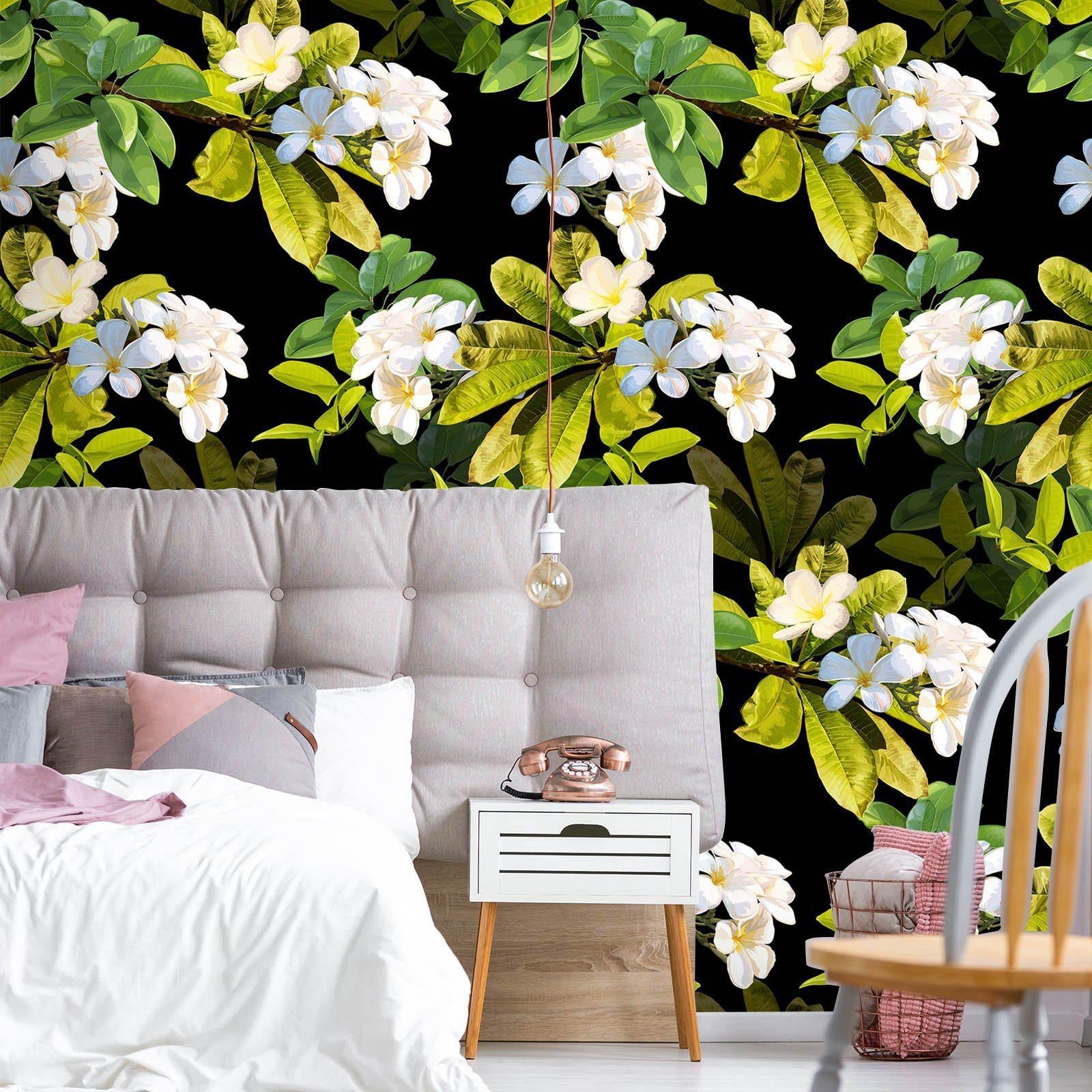 3D Blooming White Flower 44 Wall Murals