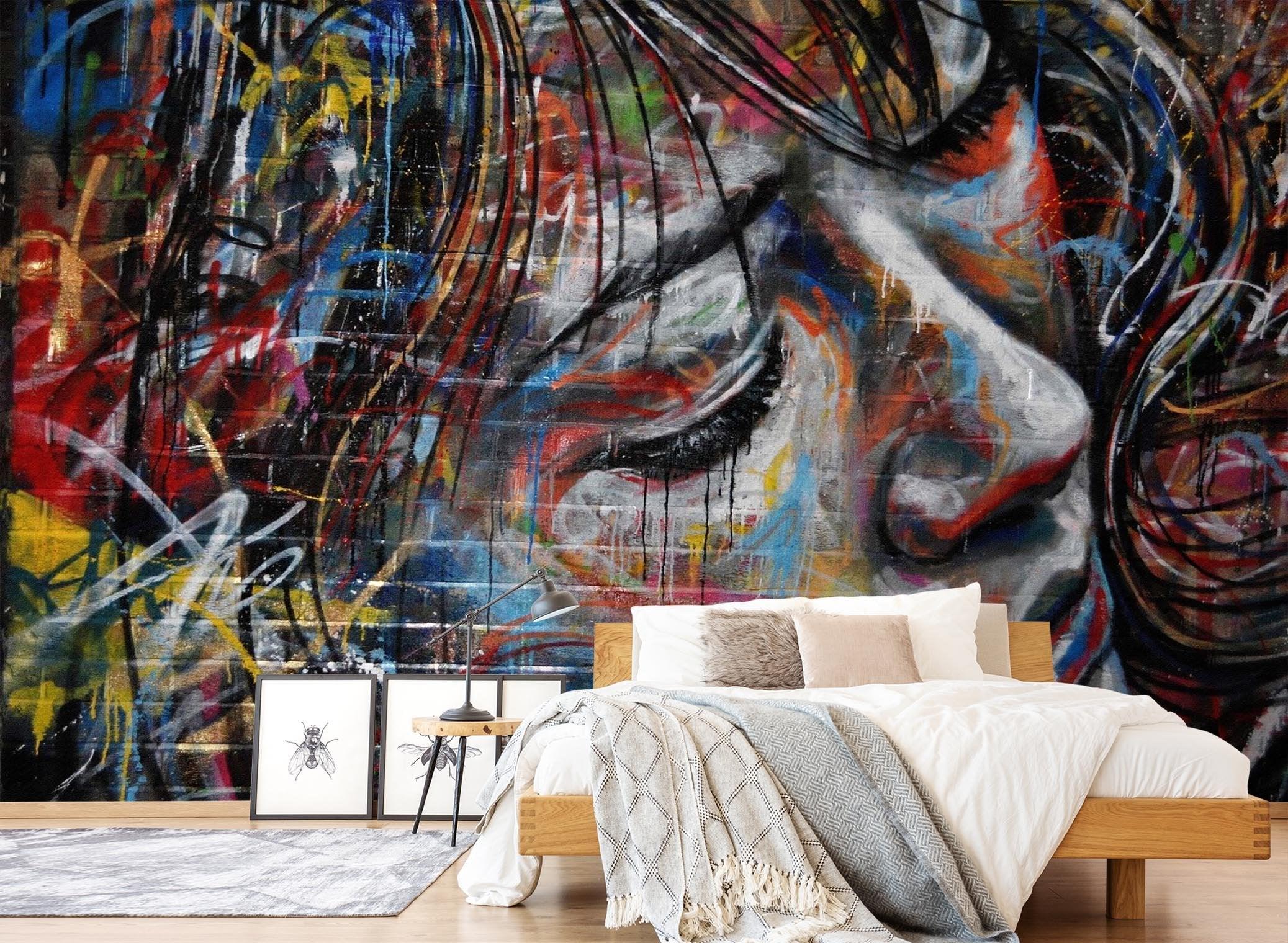 3D Graffiti Woman 108 Wall Murals