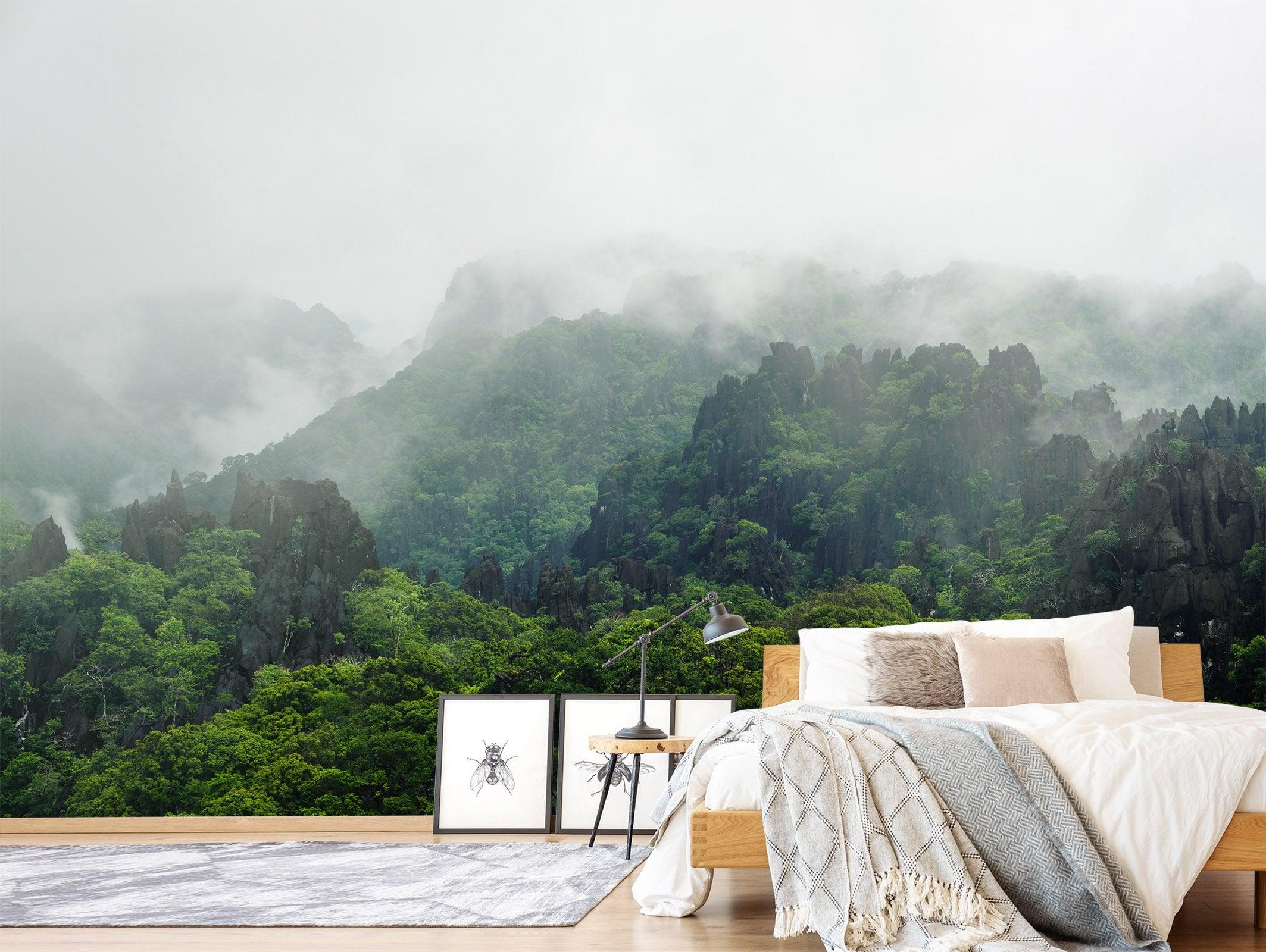 3D Mountain Forest 41 Wall Murals