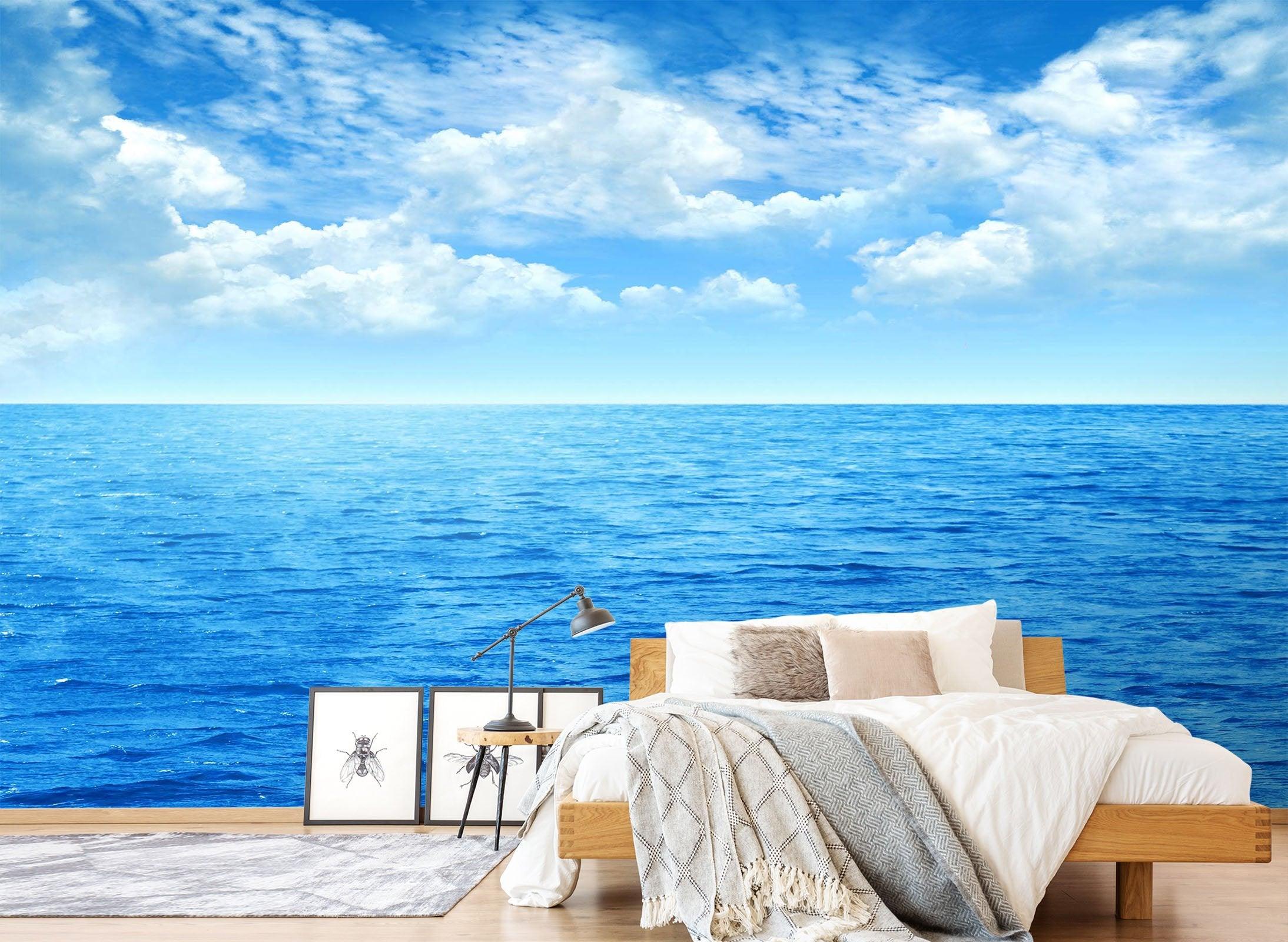 3D sea blue sky 047 wall murals- Jess Art Decoration