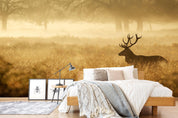 3D golden prairie reindeer wall mural  Wallpaper 23- Jess Art Decoration