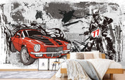 3D hand painted motorcycle 062 wall murals- Jess Art Decoration