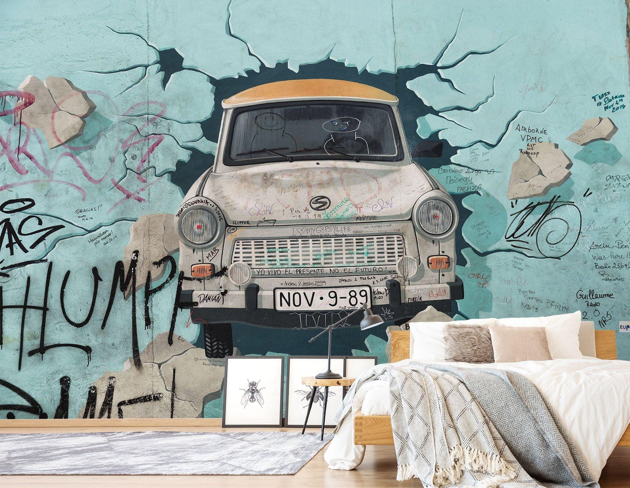 3D Cartoon Car 129 Wall Murals
