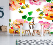3D flower watercolor wall mural  Wallpaper 22- Jess Art Decoration