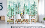 3D Watercolor Pine Forest Wall Mural 237- Jess Art Decoration