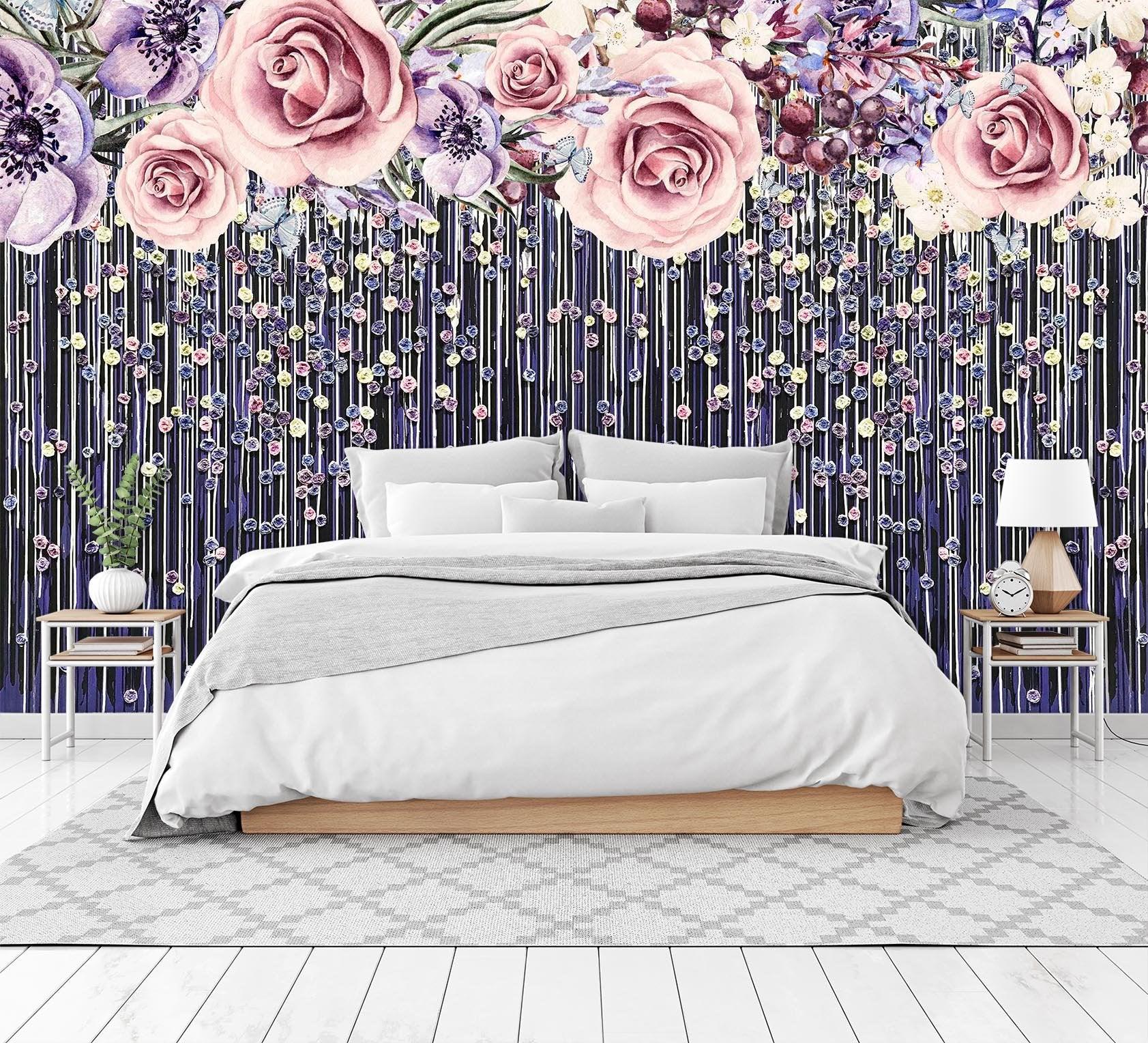3D Rose Curtain 118 Wall Murals