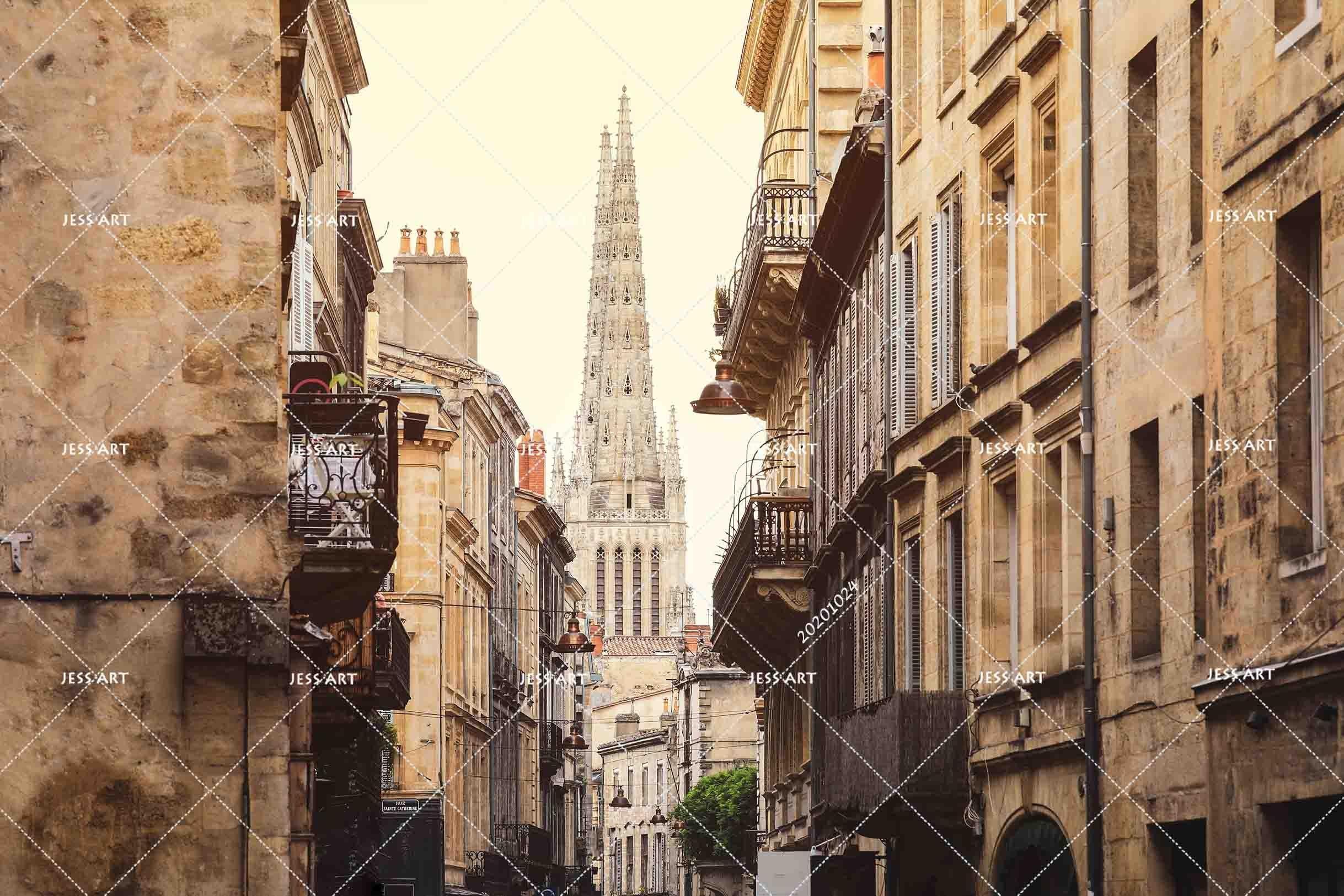 3D Street View Old Town Bordeaux City France Europe Wall Mural Wallpaper WJ 6820- Jess Art Decoration