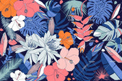 3D Tropical Blue Leaves Wall Mural Wallpaper A309 LQH- Jess Art Decoration