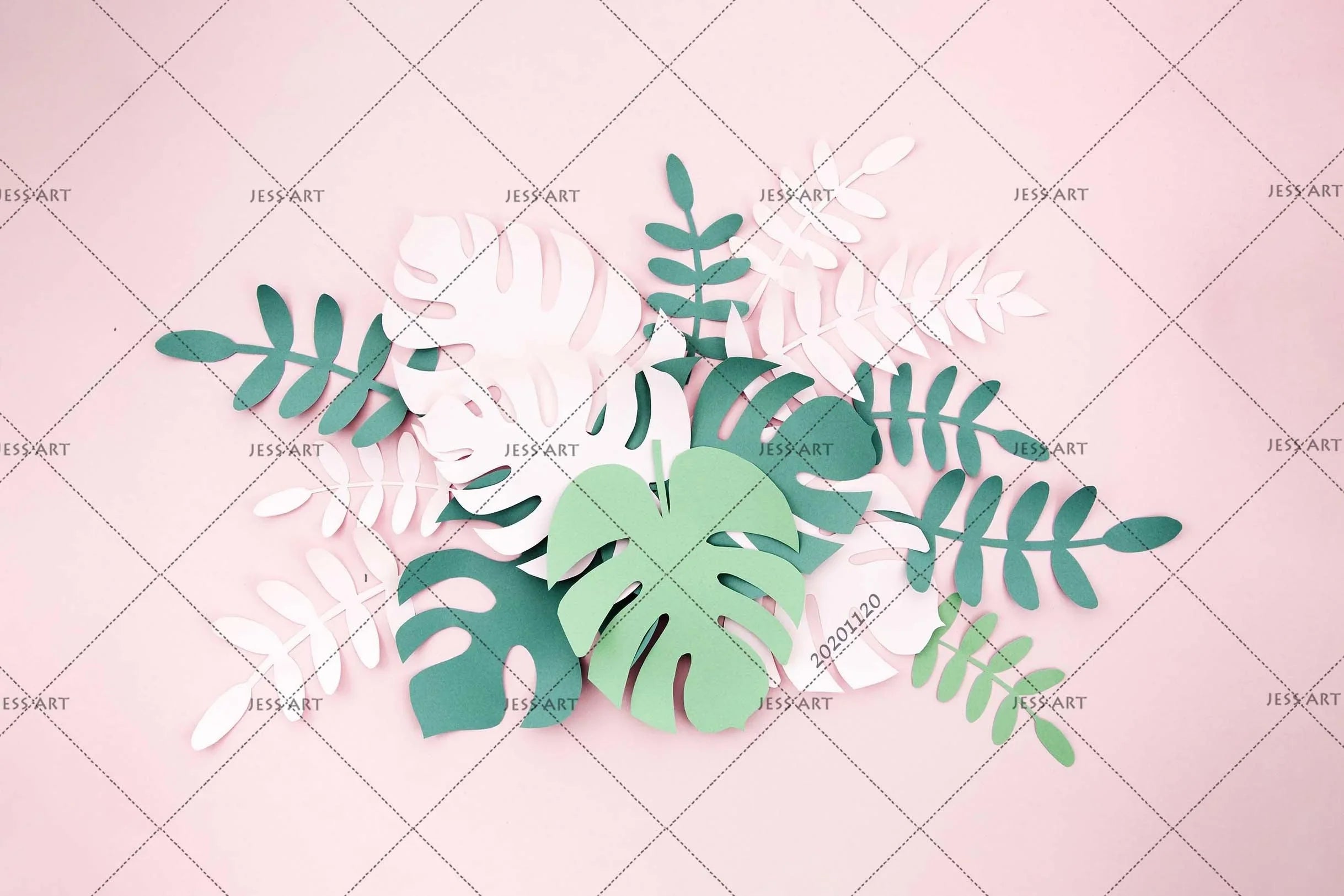 3D Hand Drawn Tropical Leaf Pink Wall Mural Wallpaper LQH 298- Jess Art Decoration