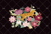3D Hand Sketching Colorful Floral Leopard Wall Mural Wallpaper LXL 1093- Jess Art Decoration