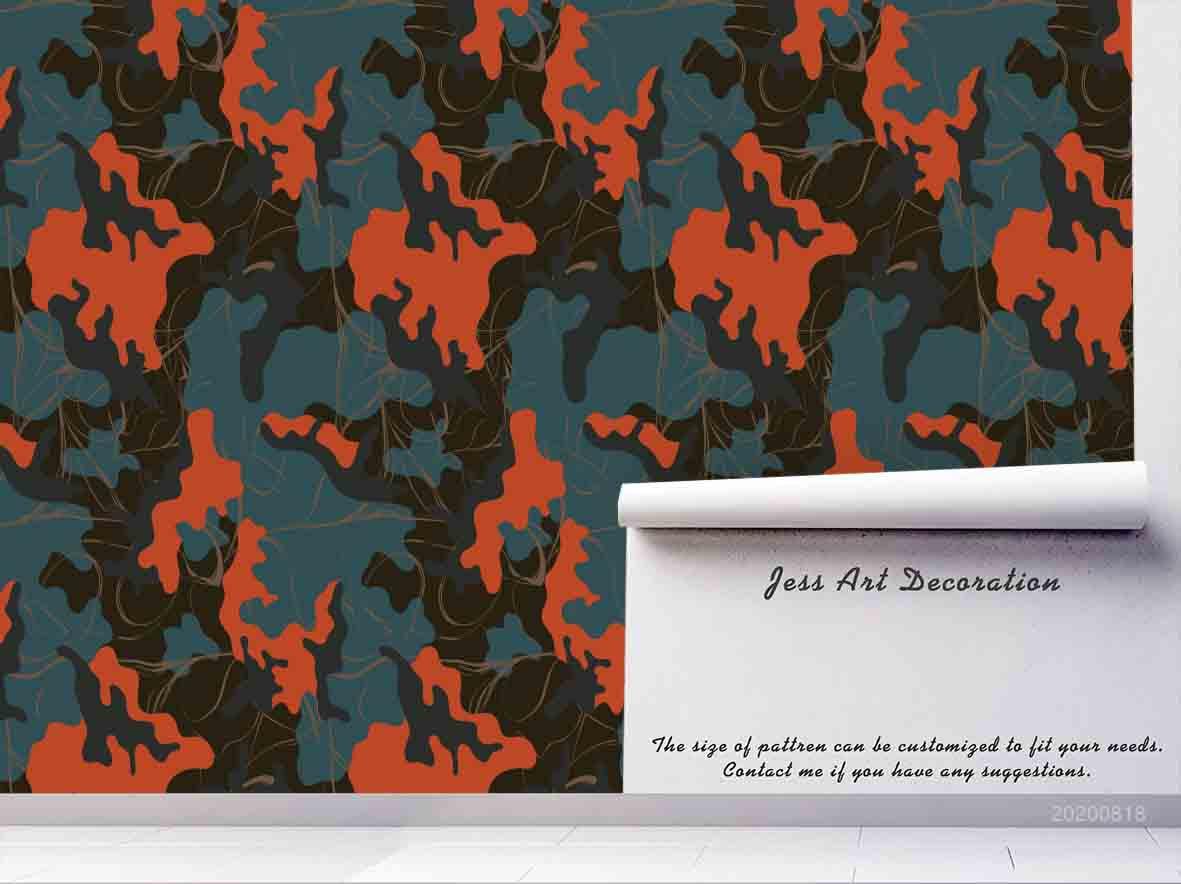 3D Vintage Camouflage Pattern Wall Mural Wallpaper LXL 1147- Jess Art Decoration
